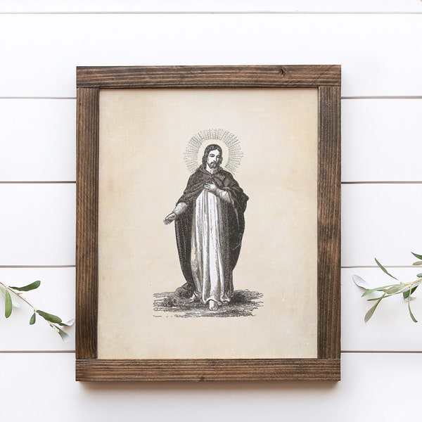 Jesus "I Am With You Always" Catholic print, Christian Art, Religious Faith Print, prayer poster decor, home altar print, prayer art