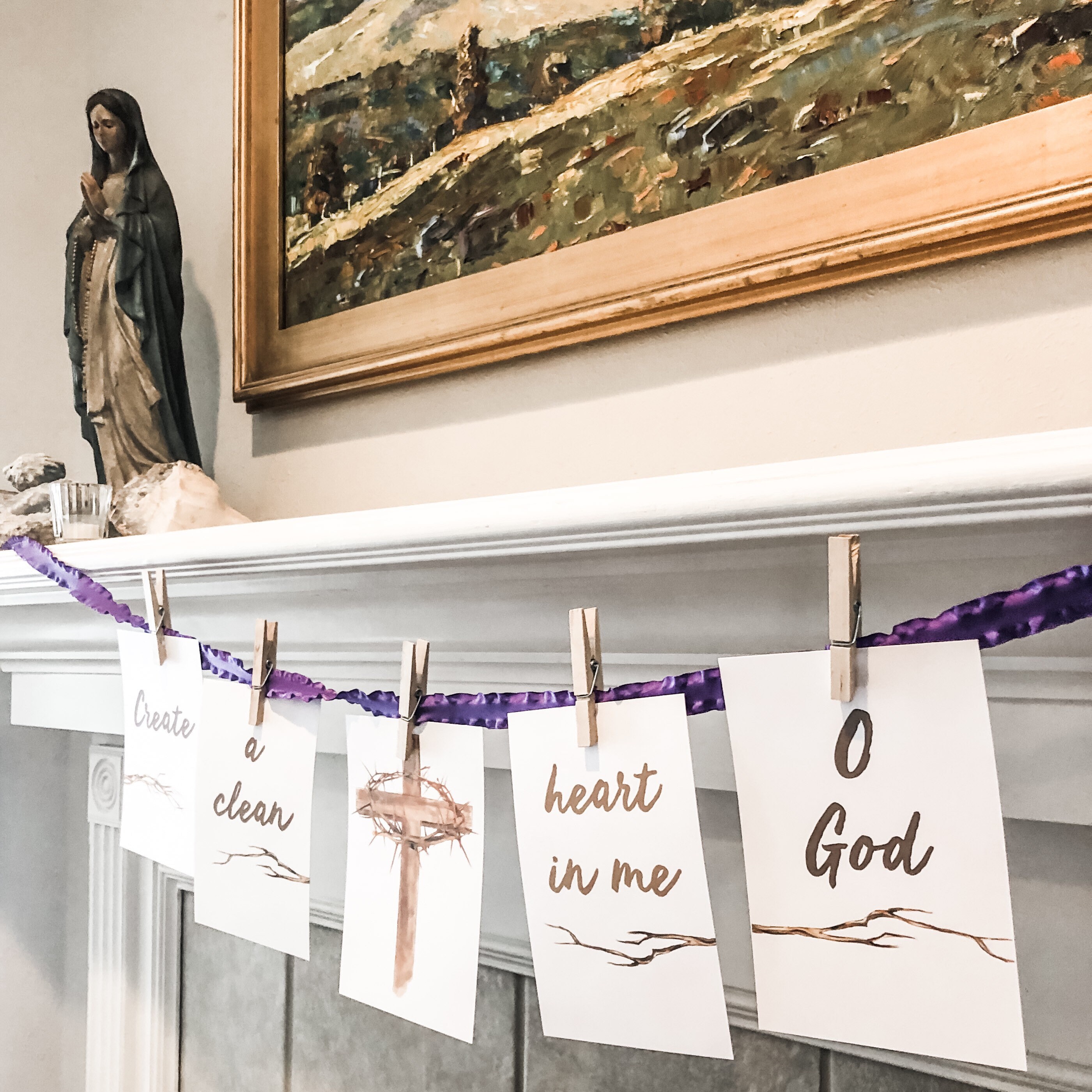 Printable Lenten Prayer Banner: Catholic Home Decor (digital Download