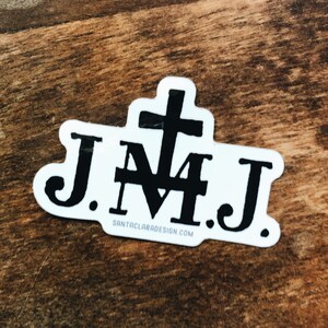 JMJ Sticker: Jesus, Mary, Joseph Catholic Vinyl Decal