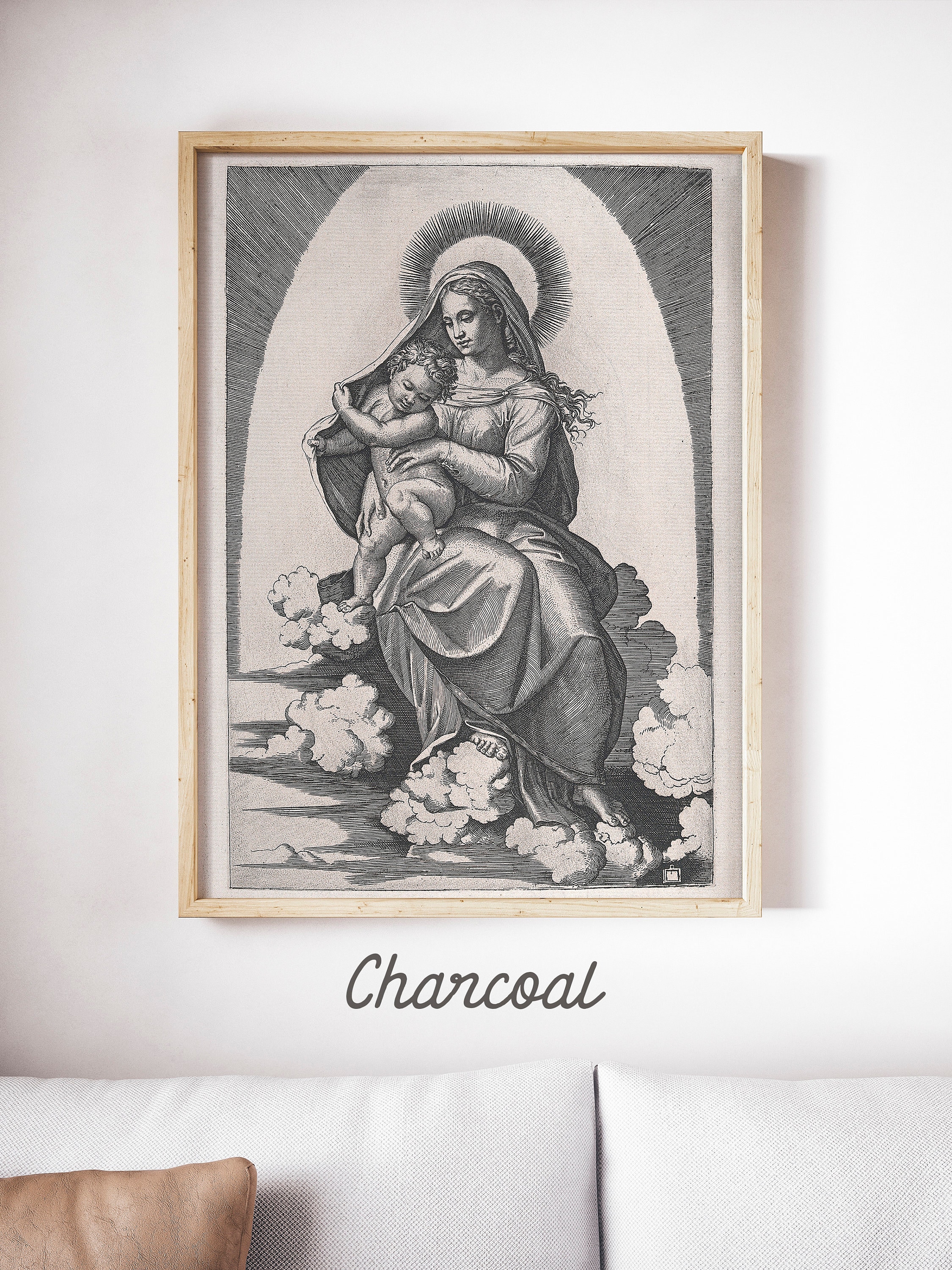 Vintage Madonna and Child Art Print: Catholic Marian Art - Etsy