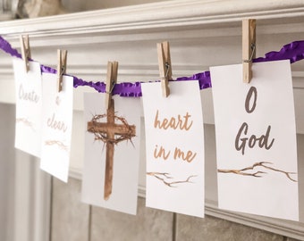 Printable Lenten Prayer Banner: Catholic Home Decor (Digital Download)