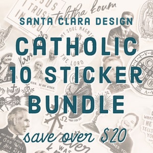 Discount 10 Sticker Bundle: Any 10 stickers, Catholic sticker, catholic stickers, catholic decals, laptop, yeti, catholic vinyl, auto decal