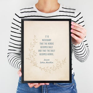 St. Zelie Martin Quote Art Print: Catholic Home Decor