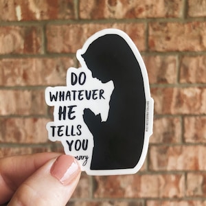 Mary "Do Whatever He Tells You" Decal | Catholic Art Decor | indoor outdoor use | Mary consecration decal for laptop, car, waterbottle