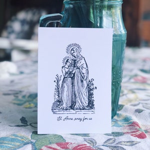 St. Anne & Mary print, Catholic saint print, Saint design, Catholic mom gift, inspirational poster, mother's day, graduation, valentine