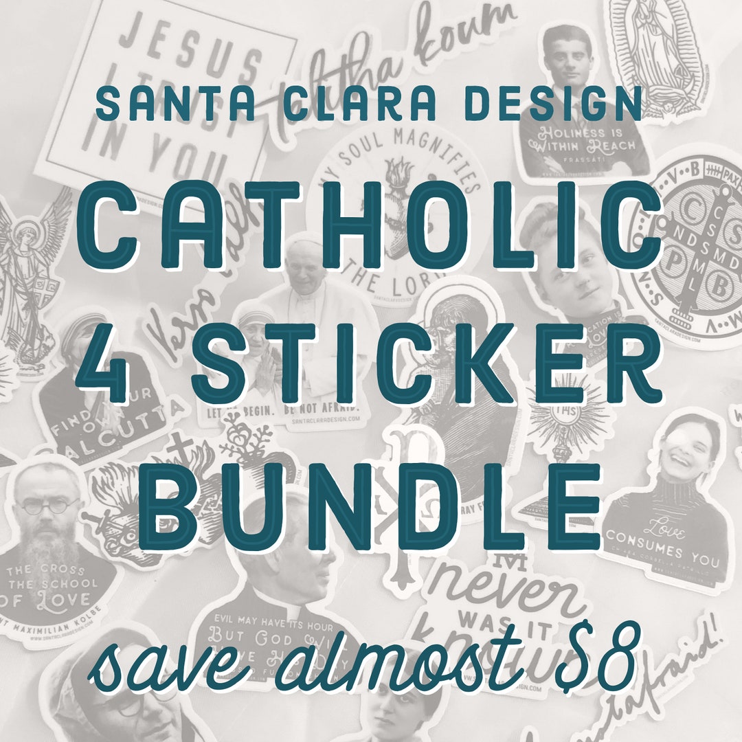 Catholic Sticker Bundle: Choose Any 4 Vinyl Decals - Etsy