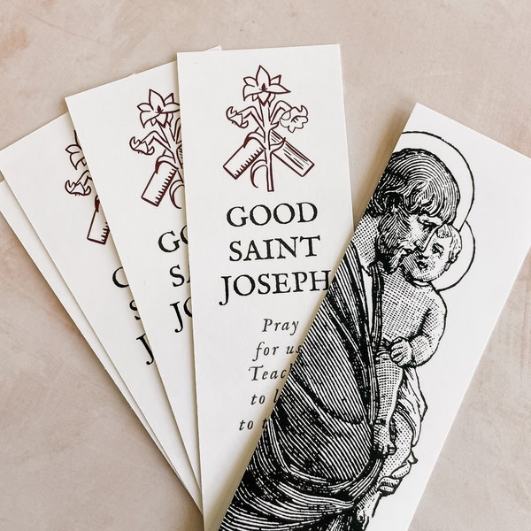 St. Joseph Bookmarks, 2-sided, Saint joseph prayer, St. Joseph prayer, bible bookmark, Catholic bookmark, catholic dad gift, confirmation