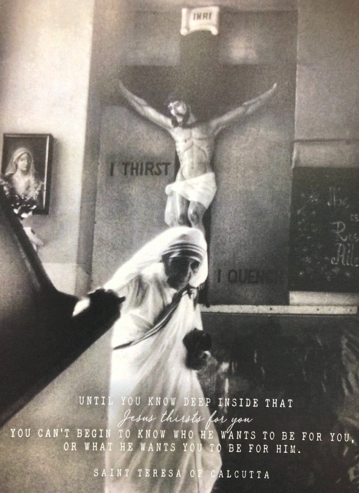 St Teresa Of Calcutta I Thirst Print Poster Etsy St Teresa Of Calcutta I Thirst Print Poster Etsy