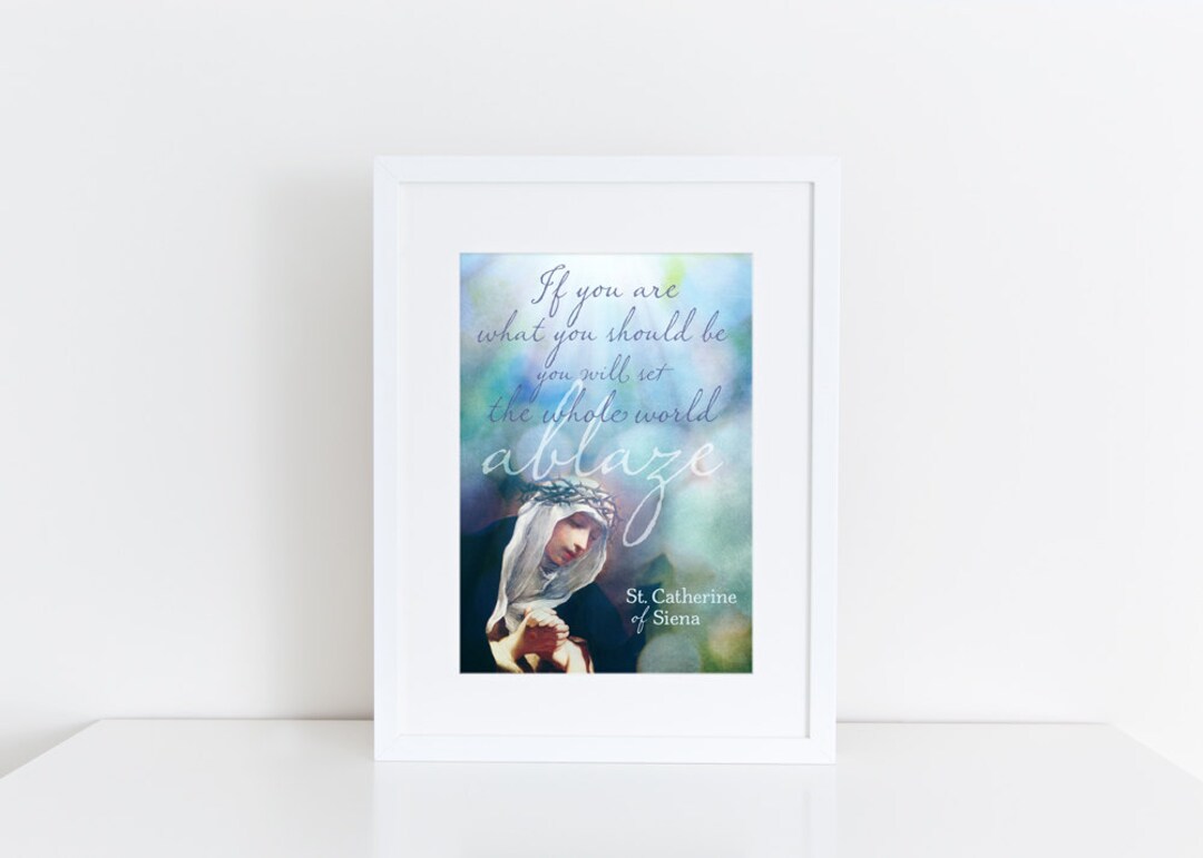 St. Catherine of Siena Catholic Art Print for Her, Saint Quote ...