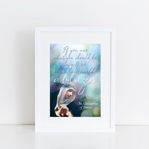 St. Catherine of Siena Catholic Art Print for Her, Saint Quote ...