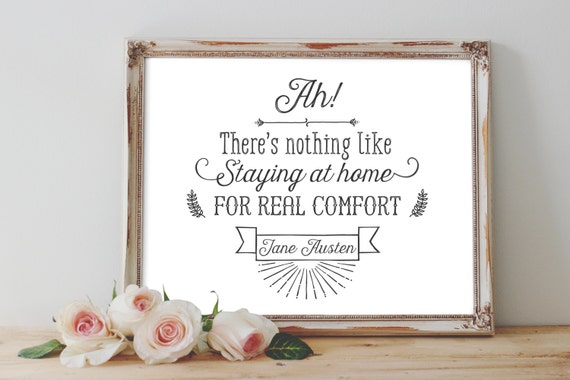 Printable Real Comfort Jane Austen Printable Digital Print Etsy