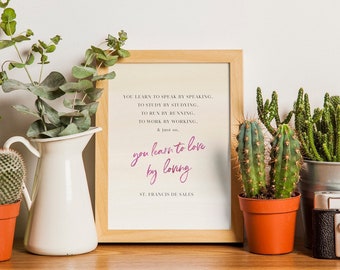 St. Francis de Sales Quote Print | Valentine's Day Gift (Digital Download)