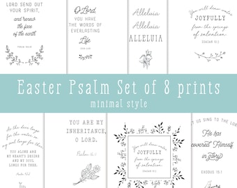 PRINTABLE Set: Easter Celebration Psalms Minimal set of Printable art, Catholic Prints, Digital Print, Advent gift, Easter Vigil Triduum