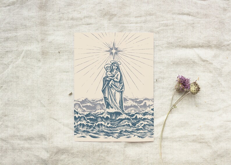 Star of the Sea Stella Maris Art Print Hail Mary print image 1