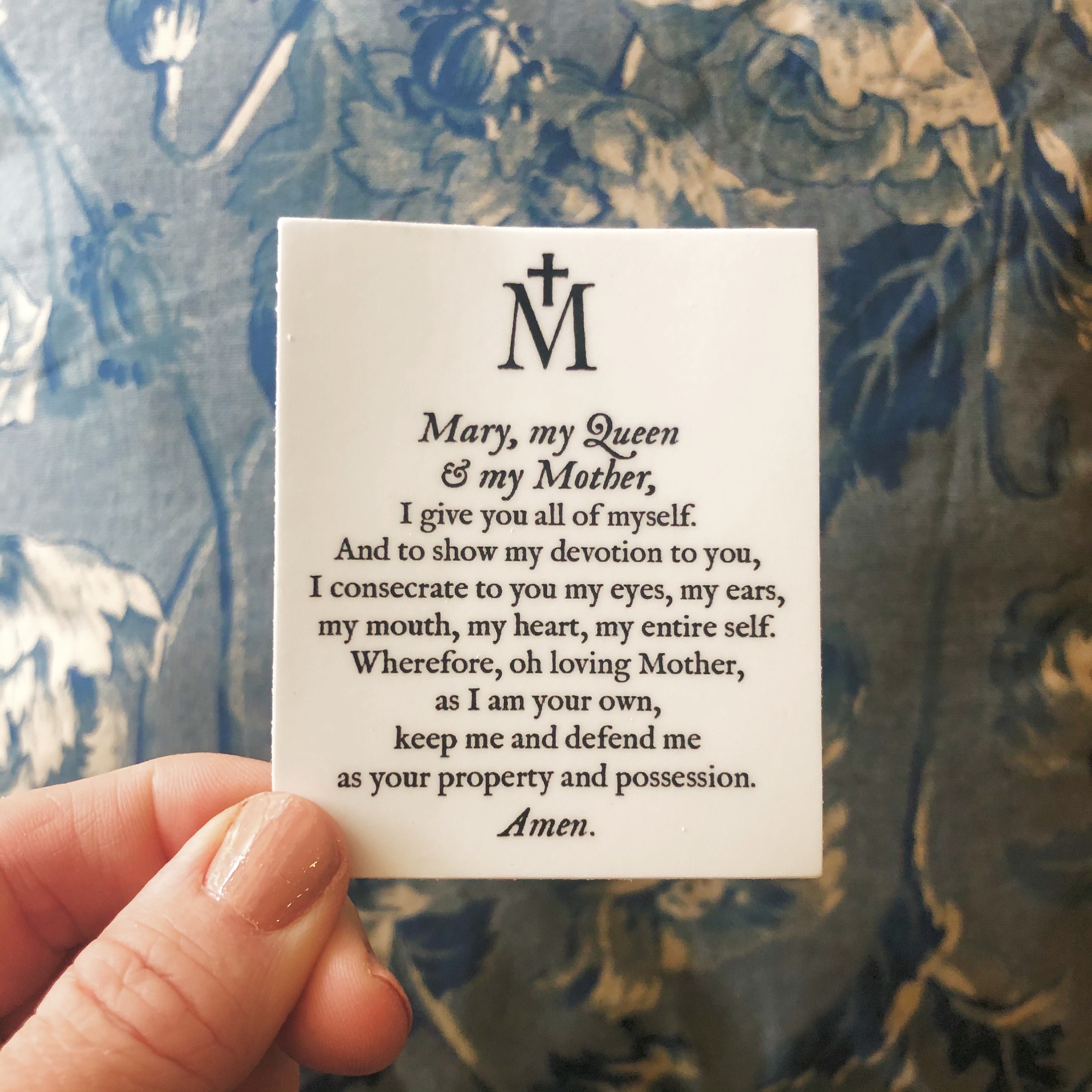 Marian Consecration Daily Prayer Decal Catholic Art Decor Etsy