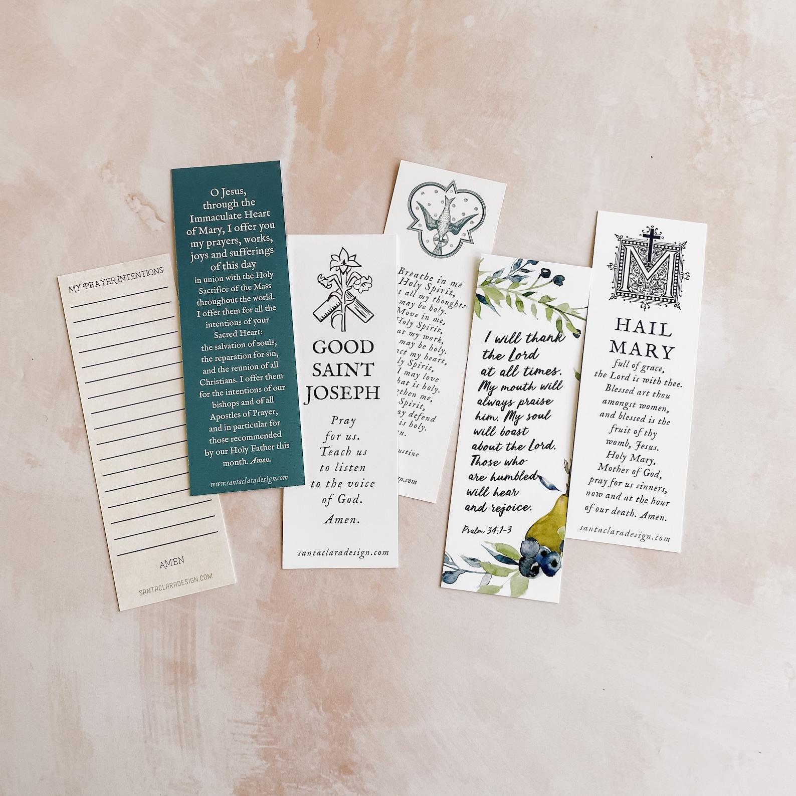 Catholic Bookmark Set of 6 Assorted Multipack 6 Unique Etsy