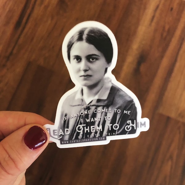 St. Edith Stein Decal "Lead Them" Catholic Sticker for indoor & outdoor use | waterbottle laptop, catholic sticker, Catholic saint sticker