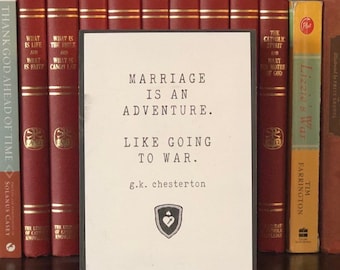 Chesterton Marriage Quote Print: Catholic Home Decor
