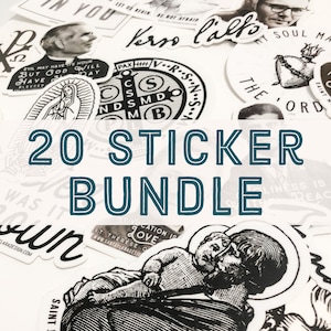 20 Catholic Vinyl Stickers Bundle: Laptop, Water Bottle Decals