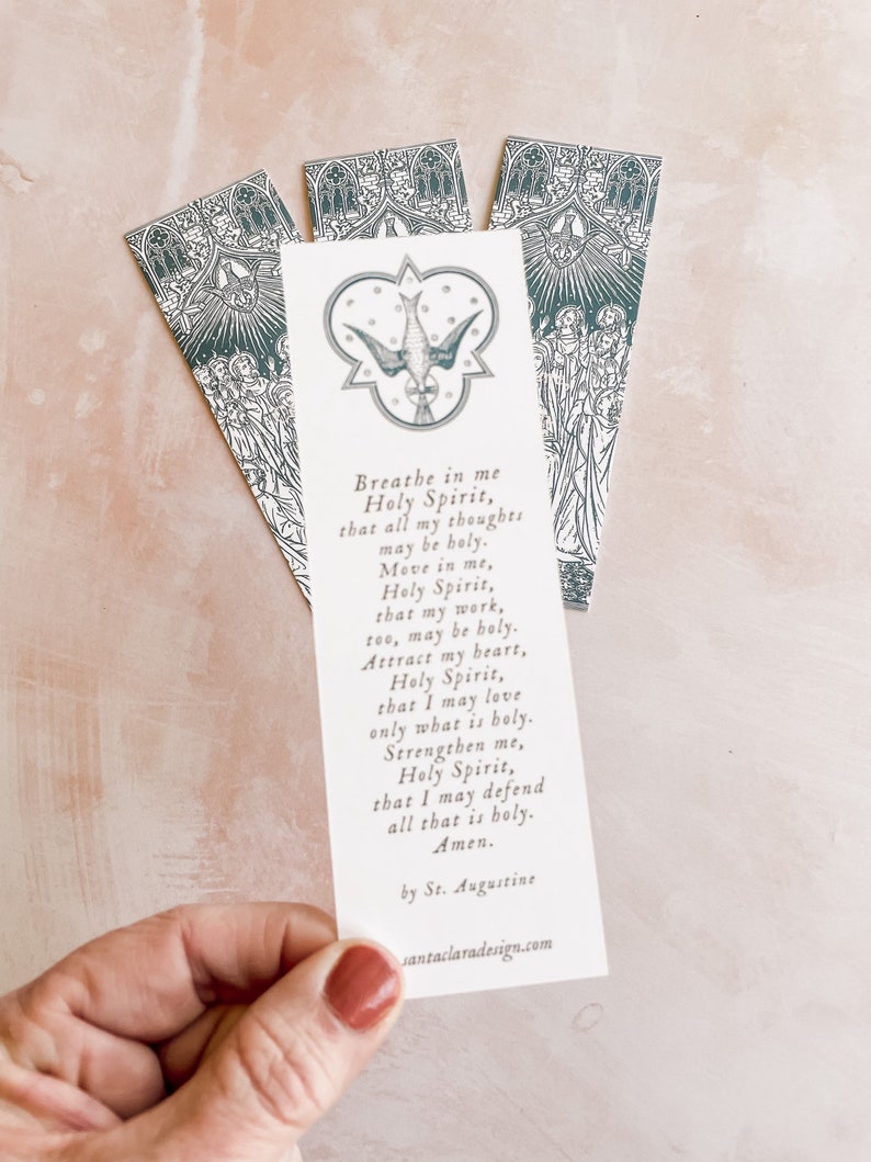 Holy Spirit Bookmarks, 2-sided, prayer bookmark, prayer card, bible bookmark, Catholic bookmark, confirmation gift, retreat gift image 3