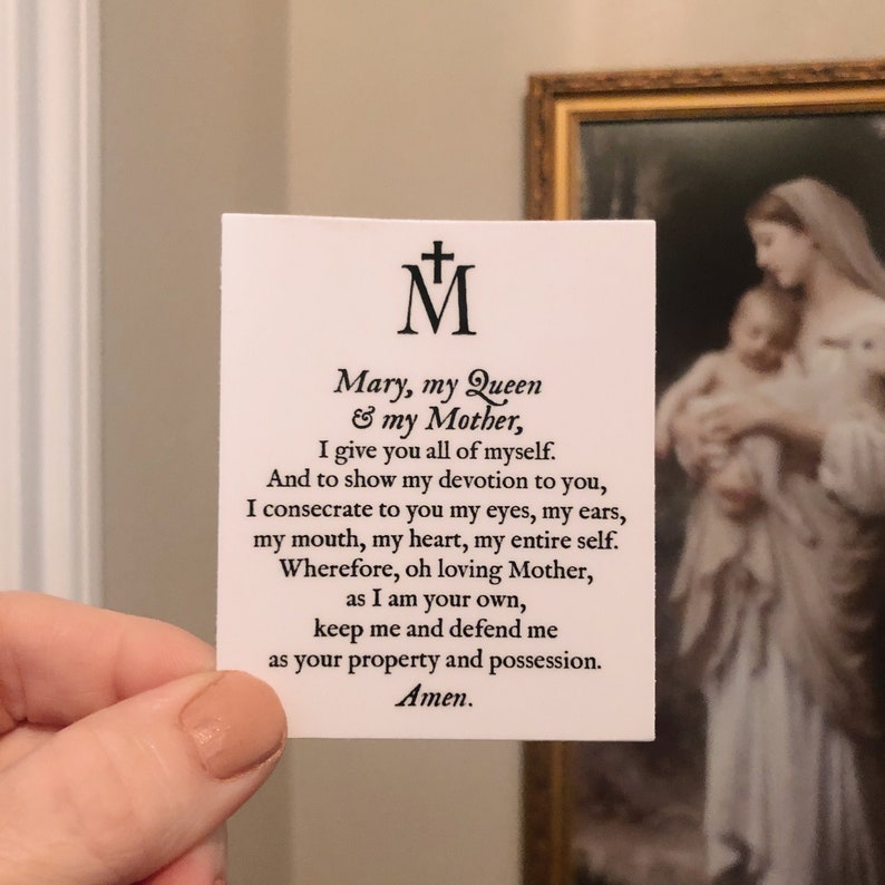 Marian Consecration Daily Prayer Decal Catholic Art Decor Etsy