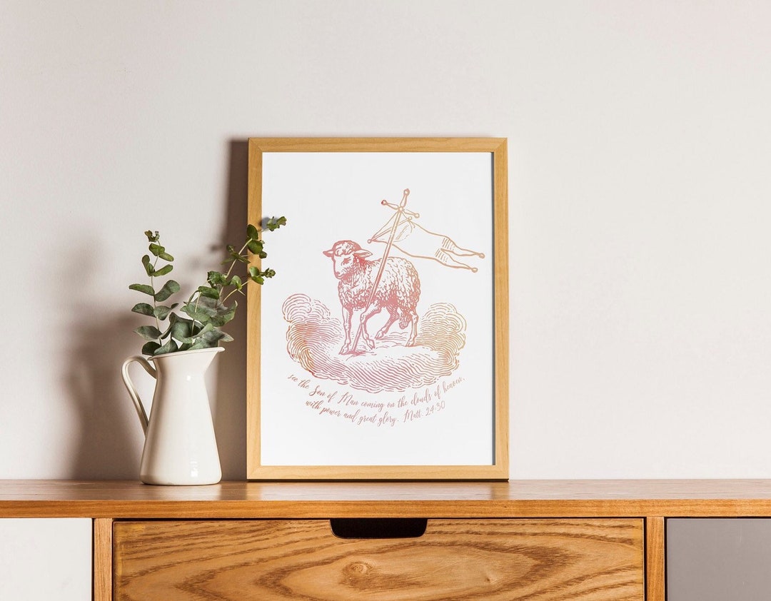 Lamb of God Easter Art Print Easter Catholic Poster RCIA Confirmation