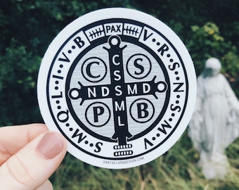 Saint Benedict Medal Vinyl Decal: Catholic Sticker