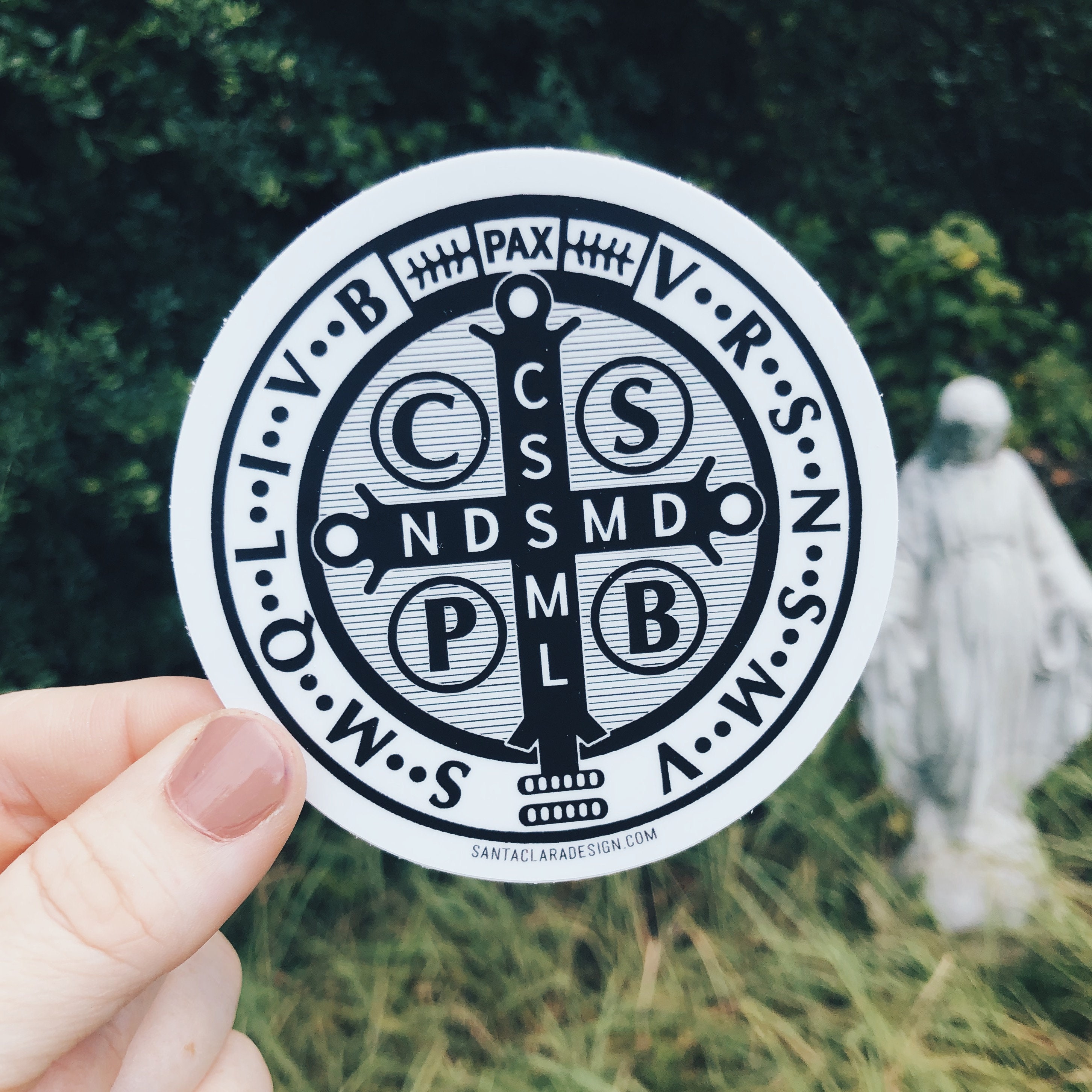 Miraculous Medal Catholic Sticker, Santa Clara Design