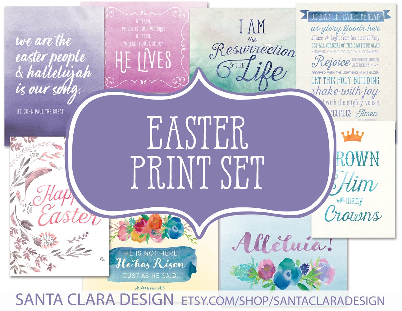 S: Easter Printables 8x10 &amp; 5x7 Print Sets 8 Prints Included | Etsy