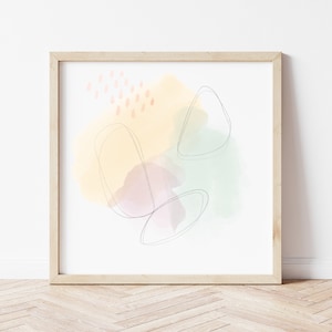 Aquarell Druck von Original Soft Pastel Art - Abstrakter Kunstdruck für Dein dänisches Pastell Dekor, abstrakte Wandkunst oder Pastell Kinderzimmer Dekor