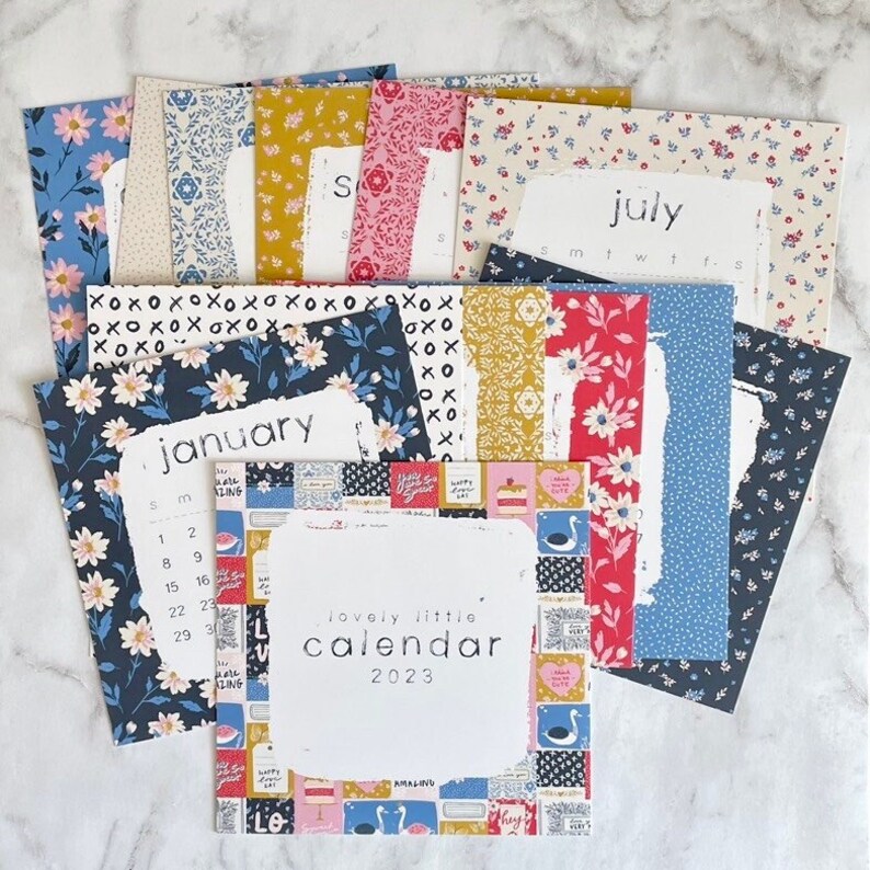 2023 Cute Desk Calendar With Optional Stand Monthly Calendar Etsy