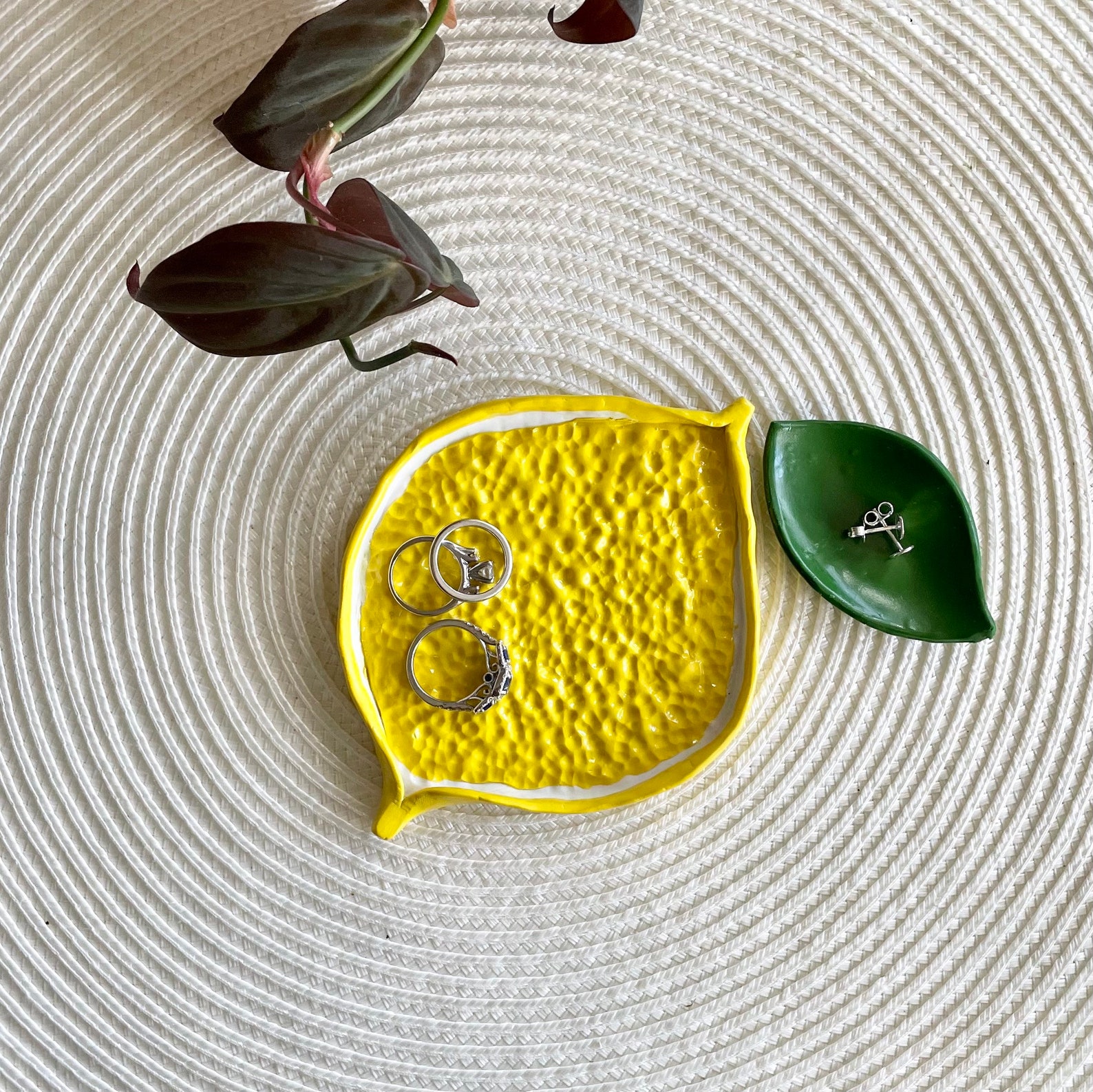 Lemon Jewelry Tray for Your Lemon Decor Colorful Catchall Etsy