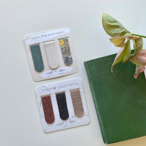 Magnetic Monstera Bookmark Set Faux Leather Magnetic Bookmark Bookmark for Women Plant Lover Gift for Women Pretty Magnetic Bookmark image 7