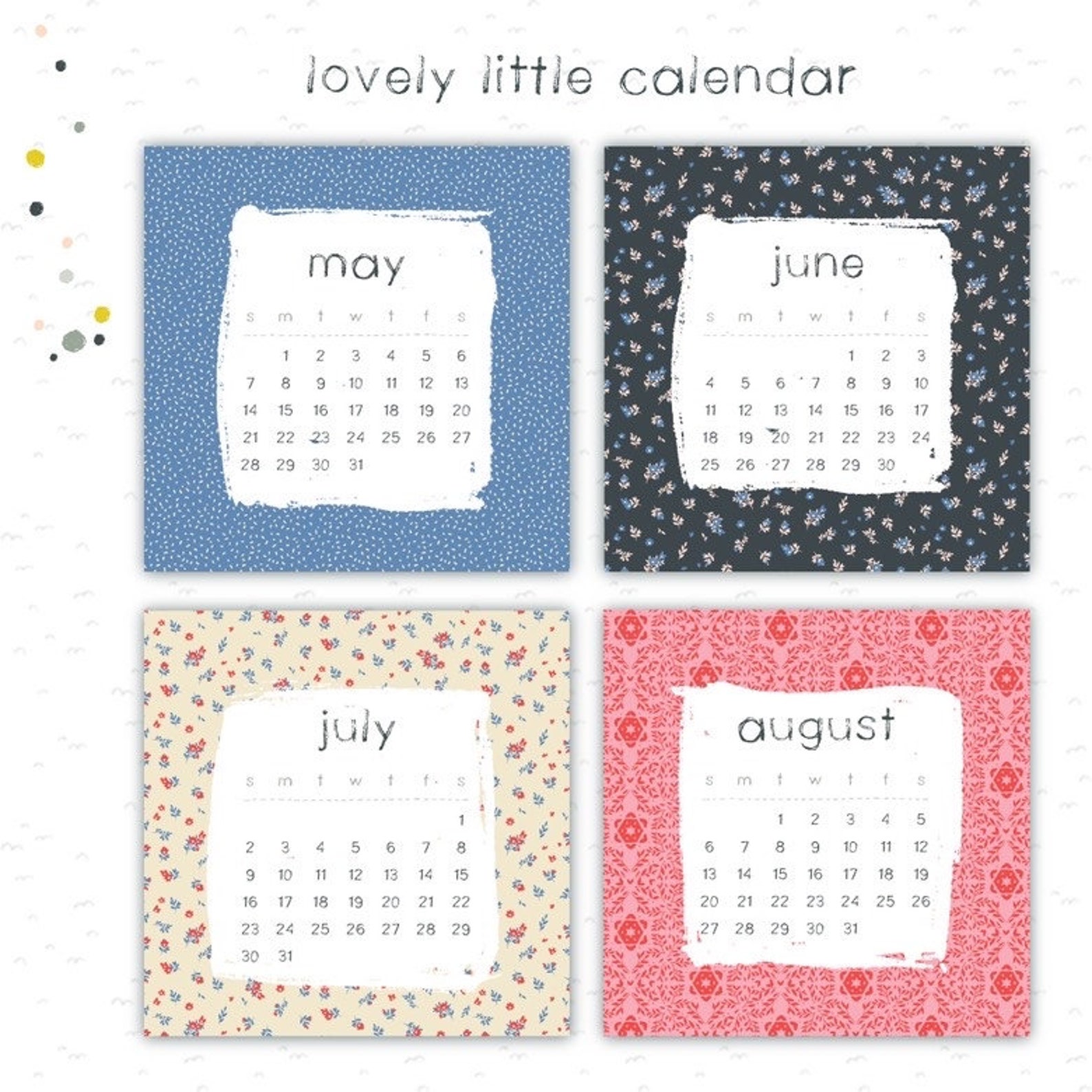 2023 Cute Desk Calendar With Optional Stand Monthly Calendar Etsy