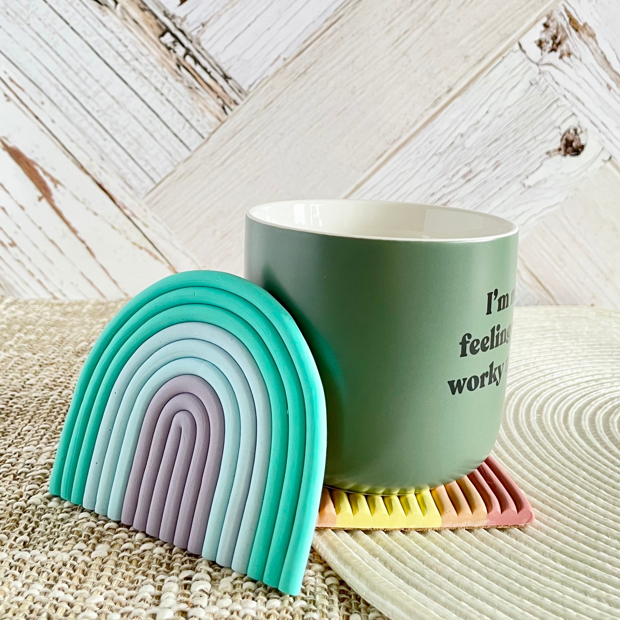 Pastel Rainbow Coasters Cute Coasters for Your Boho Decor Etsy