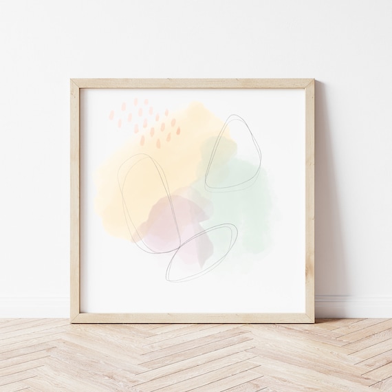 Watercolor Print of Original Soft Pastel Art - Abstract Art Print for your Danish Pastel Decor, Abstract Wall Art or Pastel Nursery Decor
