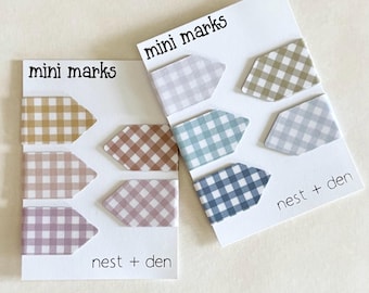 Mini segnalibri a quadretti / Set di simpatici segnalibri magnetici + scatola di latta / Segnalibro unico per regali per studenti / Segnalibri per donne / Regalo per amanti dei libri