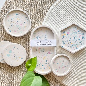 Porte-savon en terrazzo plateau ovale, plateau pour coiffeuse ou porte-bouteilles pour votre salle de bain, plateau pour votre décoration de ferme ou cadeau pour elle image 10