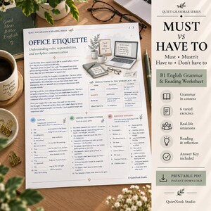 Must vs Have To Worksheets | B1 Modal Verbs Grammar & Reading | Printable ESL PDF