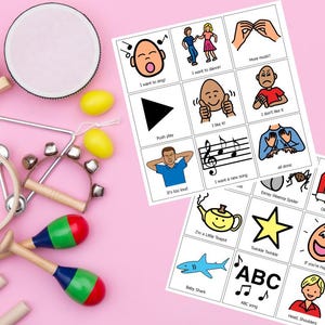 Czas na muzykę w przedszkolu, tablica wyboru Boardmaker, tablica komunikacyjna, piosenki przedszkolne w edukacji specjalnej