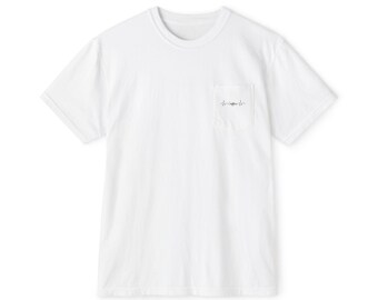 Uniseks kledingstukgeverfd T-shirt met zak
