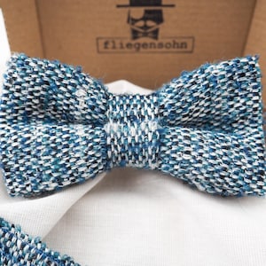Bow Tie & Pocket Square Set - Wedding Suit Bow Tie Men's Bow Tie Wedding Bow Tie Groom Best Man Set Blue White Turquoise Royal Modern Suit