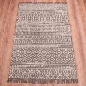 Indigo Block Printed, Handmade, Cotton Runner Rug / Handmade Rugs / Block Print Dhurrie / Indigo Carpet / Cotton Rug / Area Rug / Floor Rug