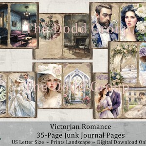 Victorian Romance Digital Junk Journal Pages Vintage Inspired Printable Scrapbook Art PDF Download Handcrafted Treasure Altered Craft Supply