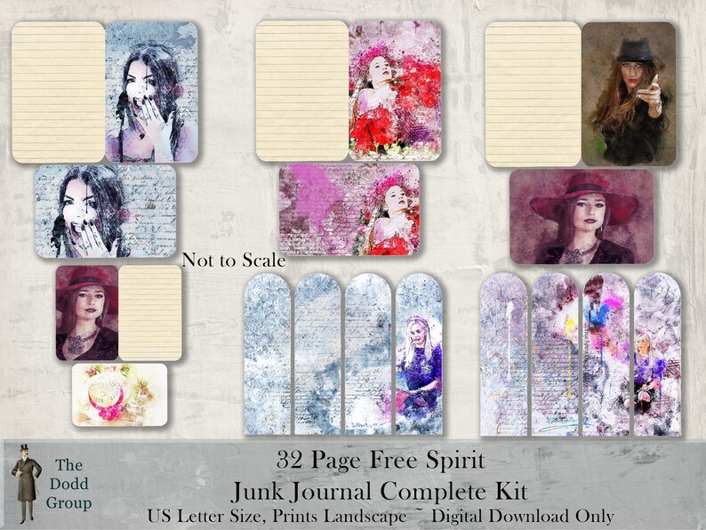 Digital Download Journal Kit Printable Backgrounds Vintage Etsy