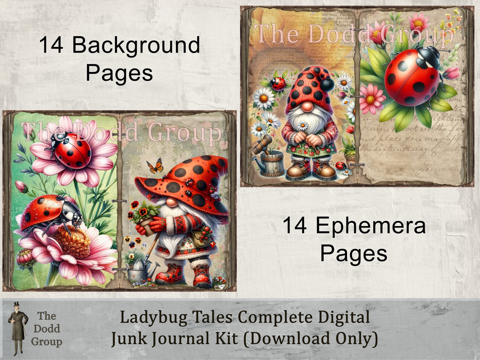 Printable Ladybug Tales Digital Junk Journal Complete Kit 28 Pages ...