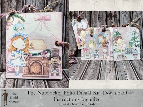 Nutcracker Fairy-Tale Craft Digital Folio Kit Scrapbook & Junk Journal Supplies Beginner Detailed Video Instructions, Create Craft to Resell