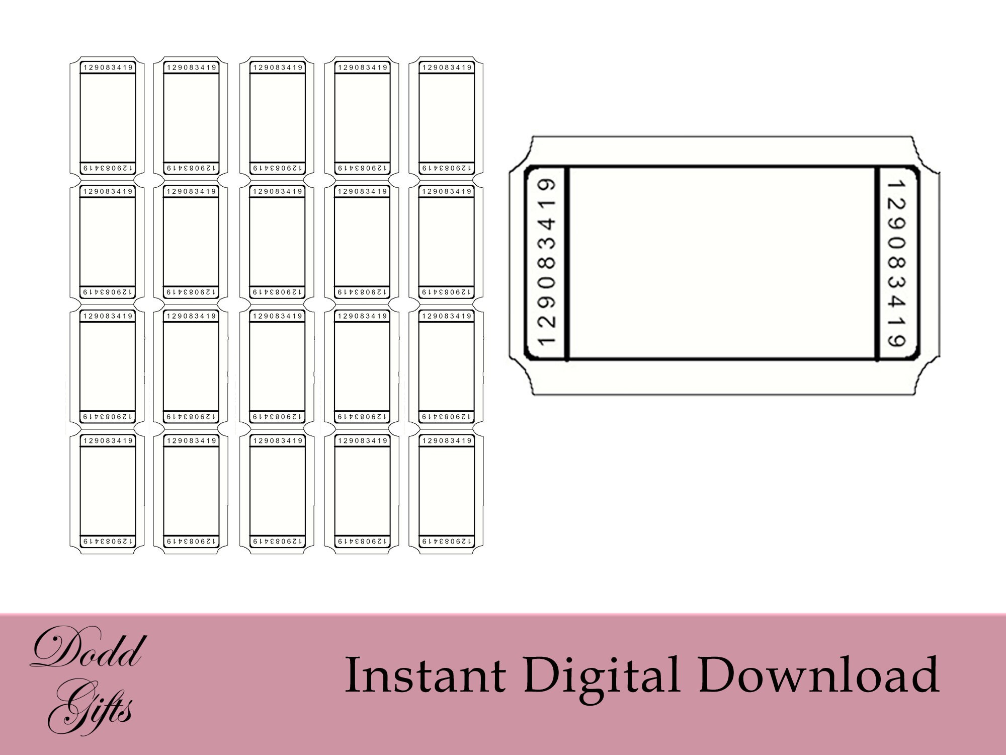 Tickets Print Design on Your Paper to Create Cutout Shapes - Etsy