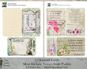 Junk-Journal Ephemera Karten Christian Craft Vintage Druckbare Ephemera Digitaler Download Shabby Bibel Vers Gebet Glaube Bibel Schrift