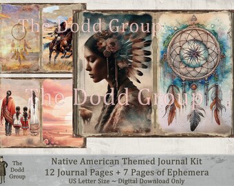 Native American Inspired Digital Junk Journal Kit with Ephemera Printable PDF Craft Gift Indigenous Scrapbook Supply DIY Craft TheDoddGroup